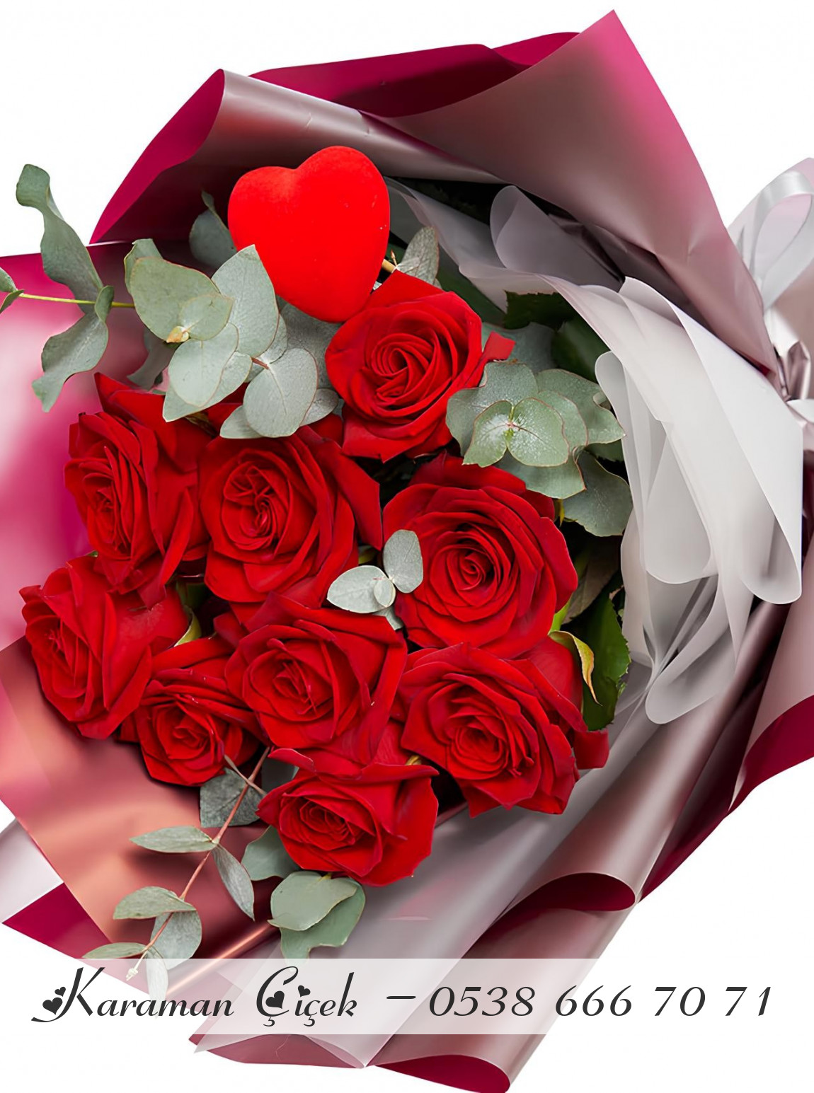 9 Adet Kırmızı Gül Buketi