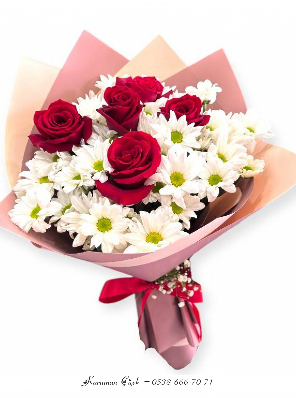 Aşkın Masumiyeti: Gül Ve Papatya Buketi