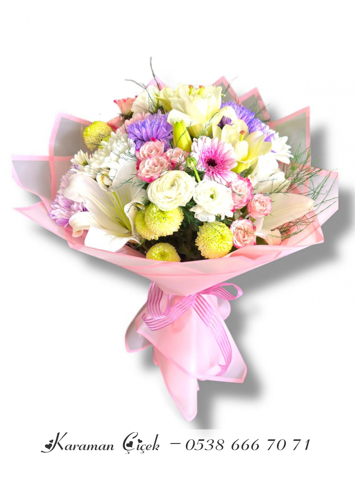 Bahar Bahçesi: Lilyum Ve Renkli Krizantemler