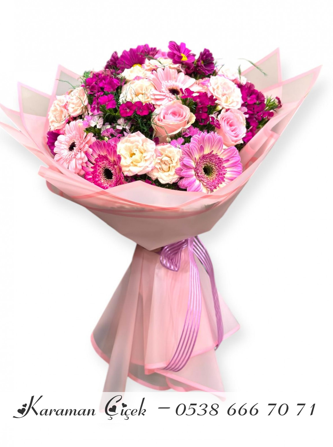 Mutluluk Pembesi Karışık Buket