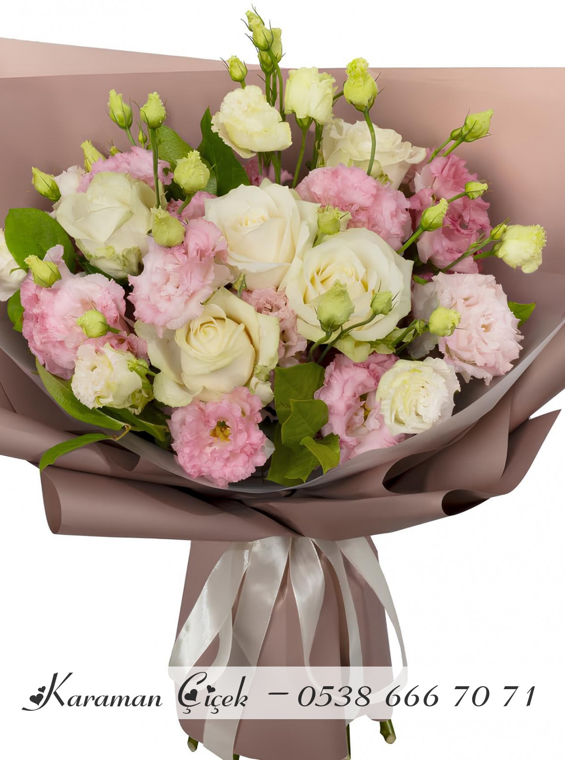 Pembe Ve Beyaz Gül Buketi